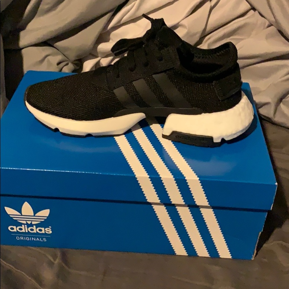 Black and white adidas